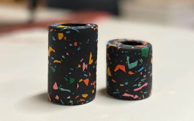 6162-Create your own pair of terrazzo candle holders